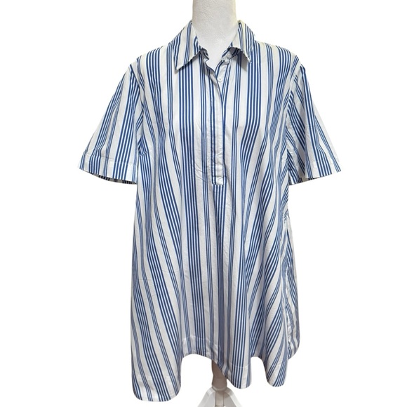 🆕Old Navy Blue and White Striped Mini Dress - Picture 1 of 7